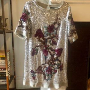 Zara Embroidered Sequin Dress 